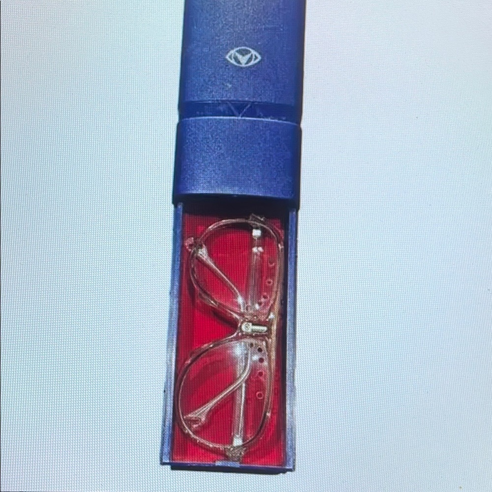 Elegant Clear Glasses with Blue Case